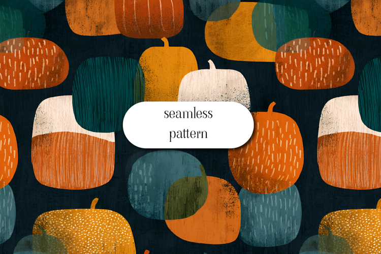 Abstract Pumpkin Seamless Autumn Pattern