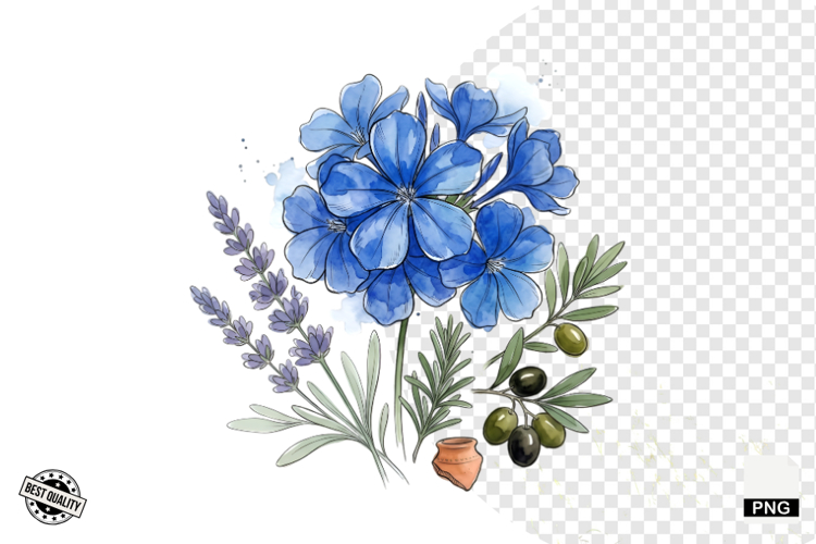 Summer Wildflowers   Bird   Insect Clipart - Houseplant PNG