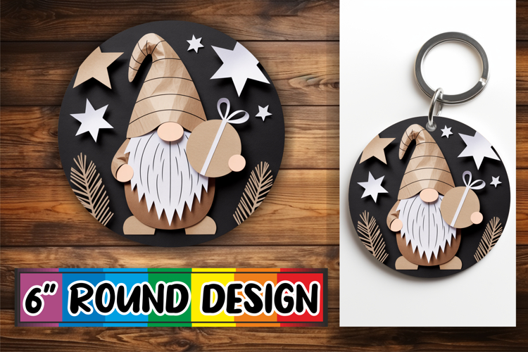 Unique Round Ornaments Design PNG, Gnomes