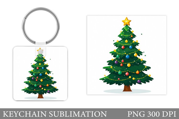 Christmas Tree Keychain. Christmas Keychain Design
