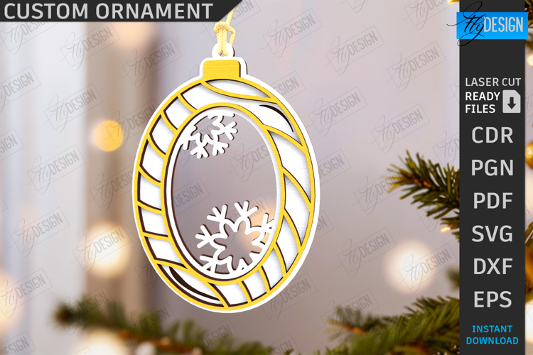 Christmas Letter Ornament|Hanging Christmas Monogram SVG|CNC