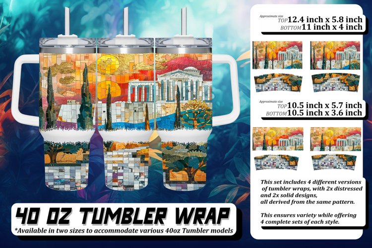 Gilded Landscape Tumbler Wrap: Sublimation,40oz