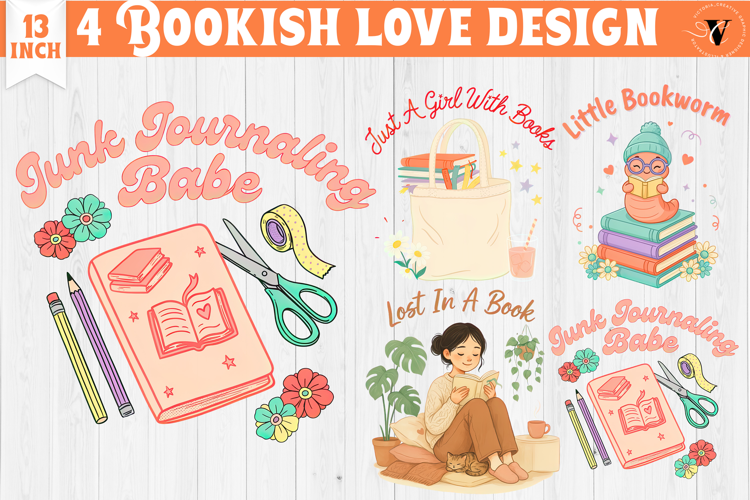 Bookish Sublimation designs | Cute Reading Book Lover png