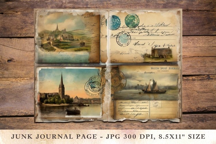 Printable Junk Journal Pages landscape 8