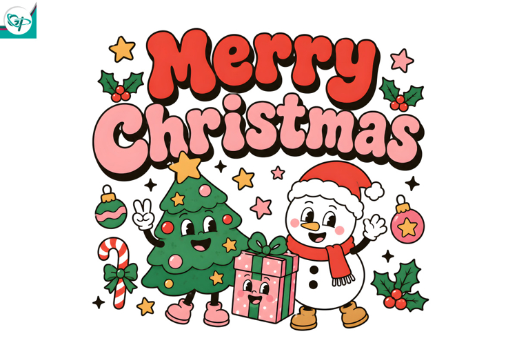 Merry Christmas Y’all PNG, Retro Christmas Sublimation