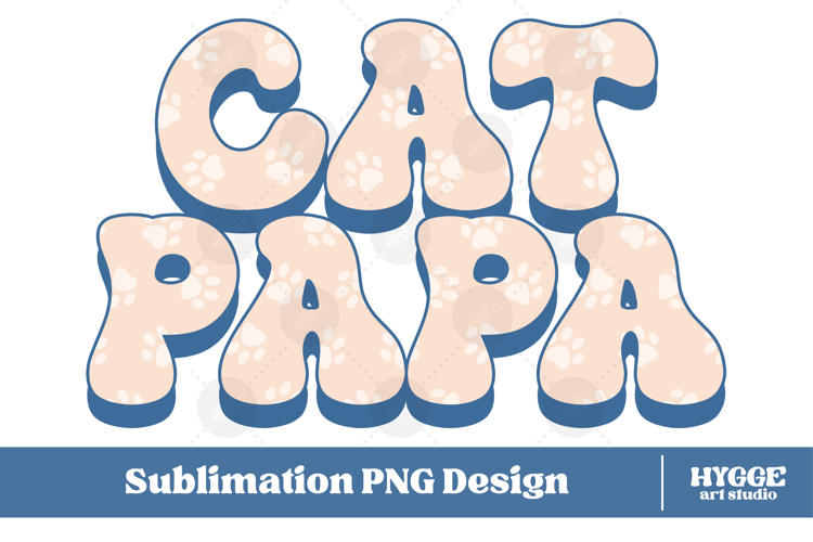 American Cat Papa 4th of July USA Paw DTF PNG Sublimation