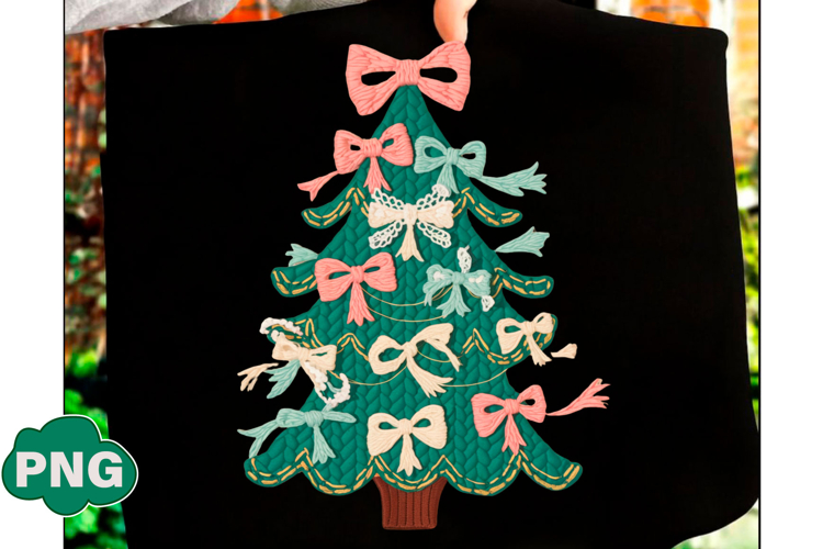 Coquette Crochet Yarn Christmas Tree Png