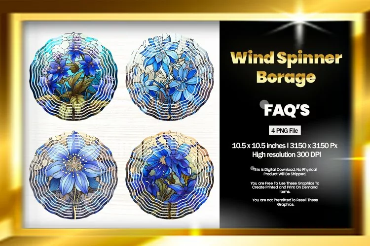 Borage Wind Spinner Sublimation - 04 Variations