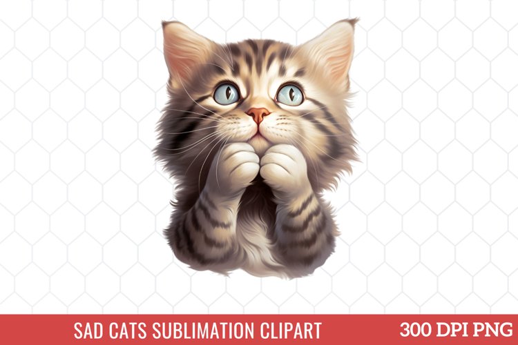 Sad Cats Sublimation Clipart example image 1