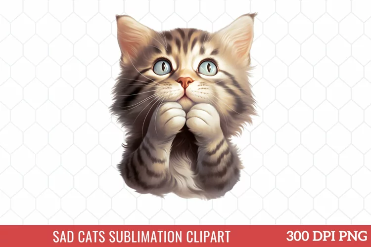 Sad Cats Sublimation Clipart
