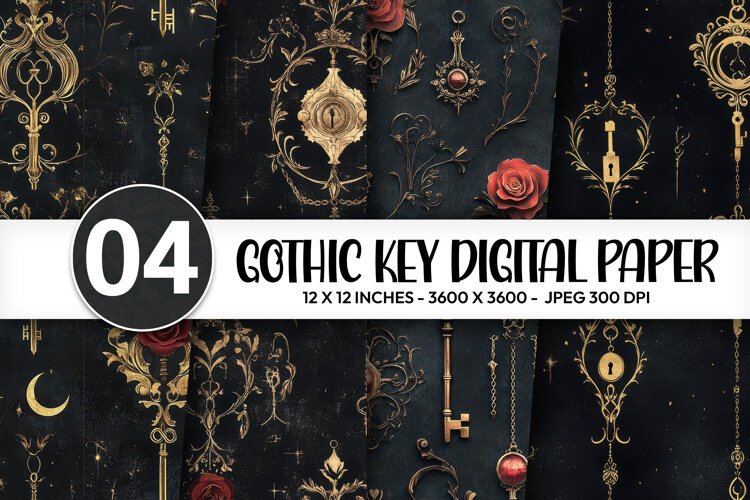 Gothic Key Digital Paper example image 1