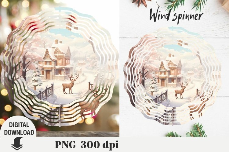 Christmas wind spinner, Christmas deer, merry christmas