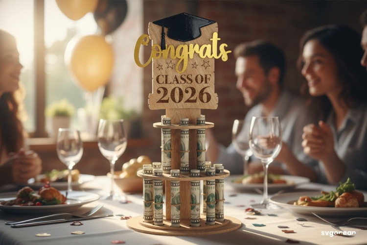 Graduation Money Cake Laser Cut | Glowforge | SVG