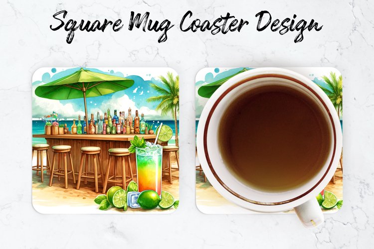 Beach Party Mug coaster | Coaster | Sublimation Design