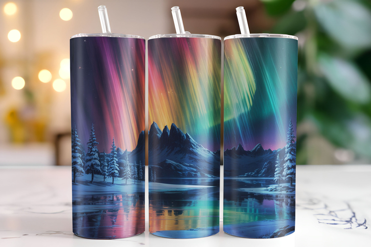 Northern Lights Tumbler Wrap | Sublimation | Tumblers