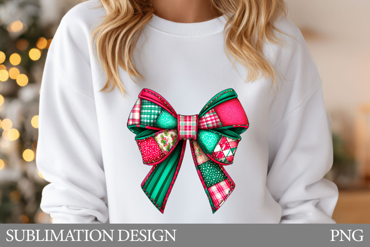 Christmas Bow Sublimation. Christmas Bow T-Shirt Design