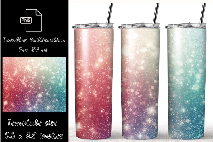Christmas Glitter Tumbler Wrap, 20oz Skinny Sublimation