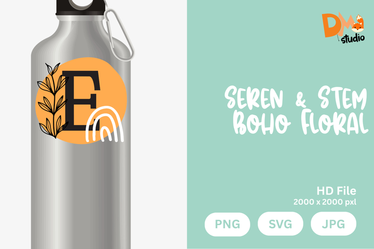 Seren   Stem Boho Floral Monogram