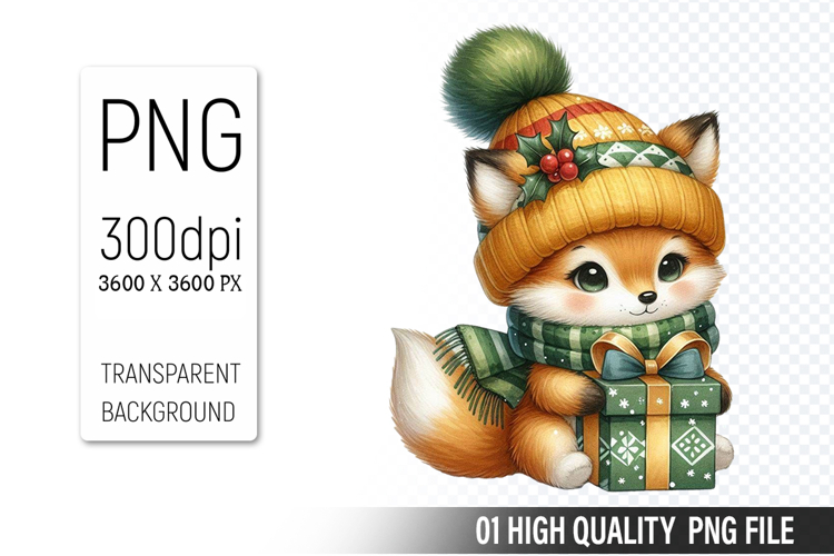 Cute Watercolor Fox Clipart Image 19