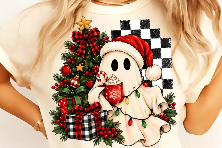 Sparkling Christmas Ghost PNG, Trending Christmas PNG