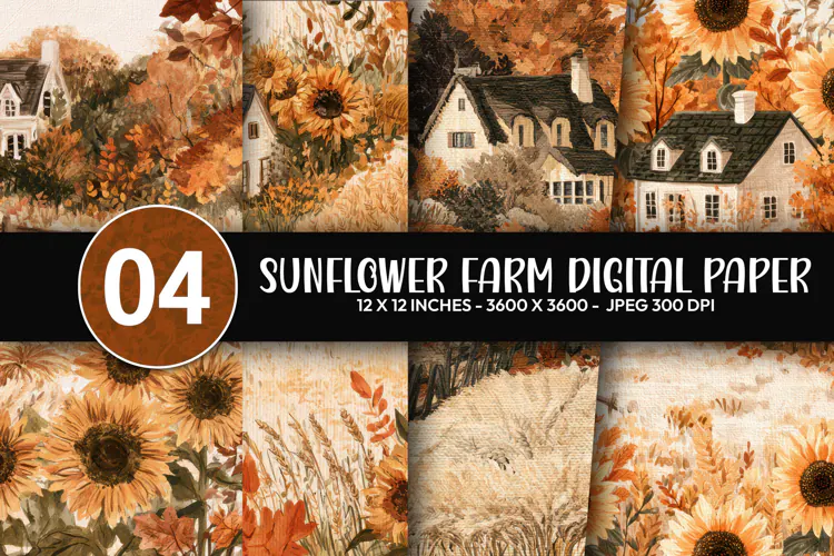 Sunflower Farm Digital Paper