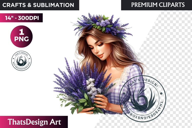 Lavender Clipart PNG, French Country Botanical sublimation