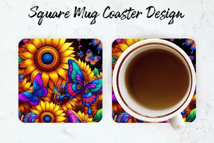 Sunflower Mug coaster | Coaster | Sublimation