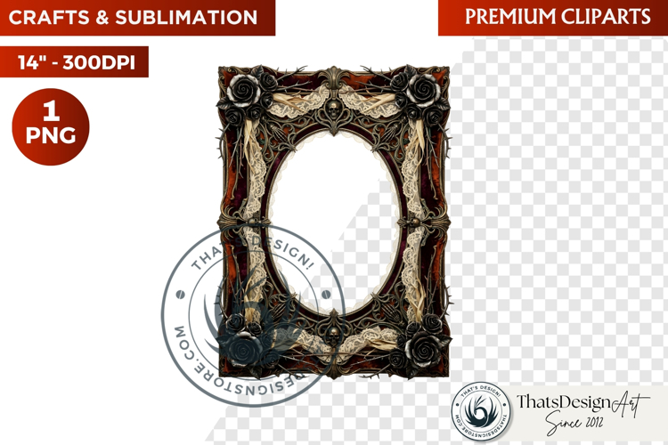 Harvest of Haunts Halloween Gothic Frame PNG, autumn clipart