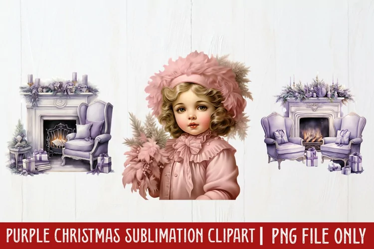 Purple Christmas Sublimation clipart