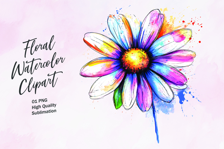 Watercolor Flowers Image 10