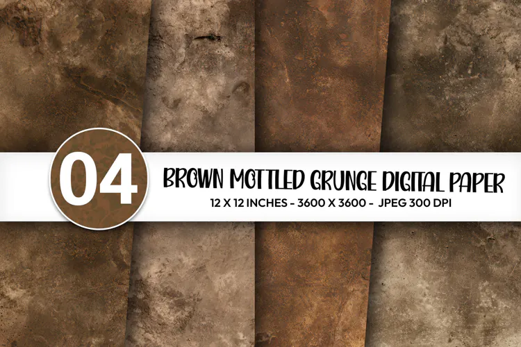 Brown Mottled Grunge Digital Paper