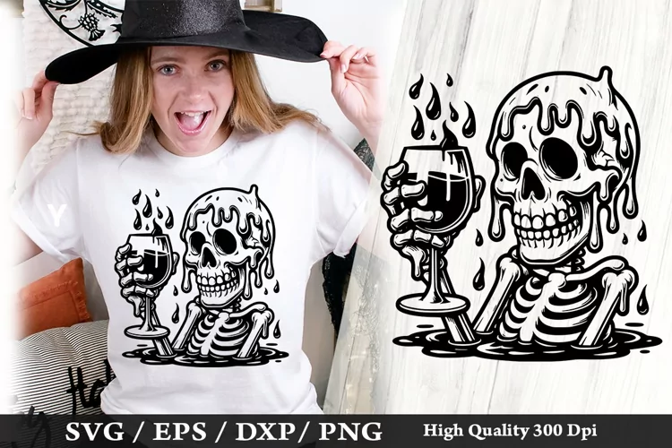 Melting Skeleton SVG Design - Skeleton T shirt Design