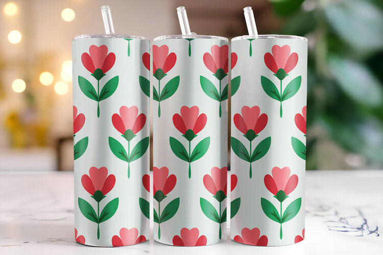 Flowers Tumbler Wrap | Sublimation | Tumblers example image 1