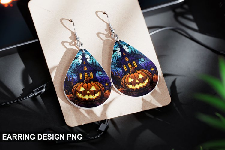 Stained Glass Halloween Earring Design