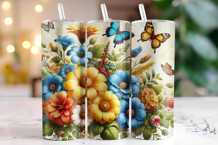 Flowers Tumbler Wrap | Sublimation | Tumblers