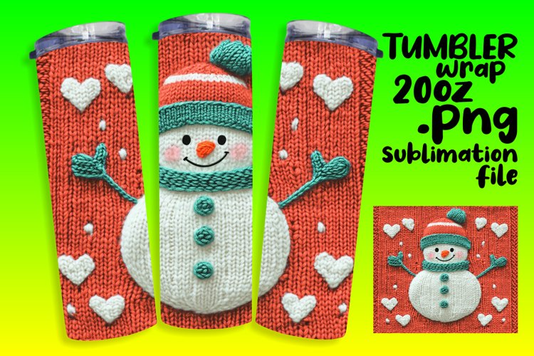 20oz Tumbler Wrap for DIY , Snowman
