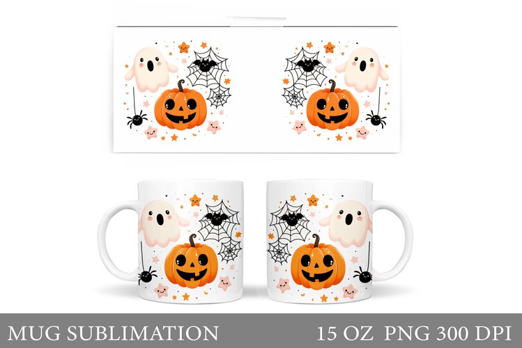 Cute Pumpkin Mug Wrap. Halloween Mug Wrap Sublimation