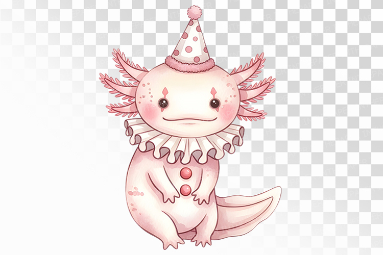 Halloween Axolotl Clown Costume Silly Cute PNG Uparupa