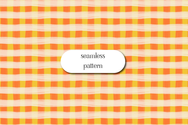 Orange Yellow Gingham Seamless Brush Check Pattern