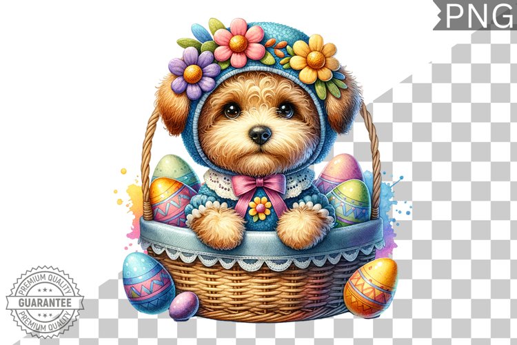 Easter Dog Sublimation - Easter Clipart PNG Design