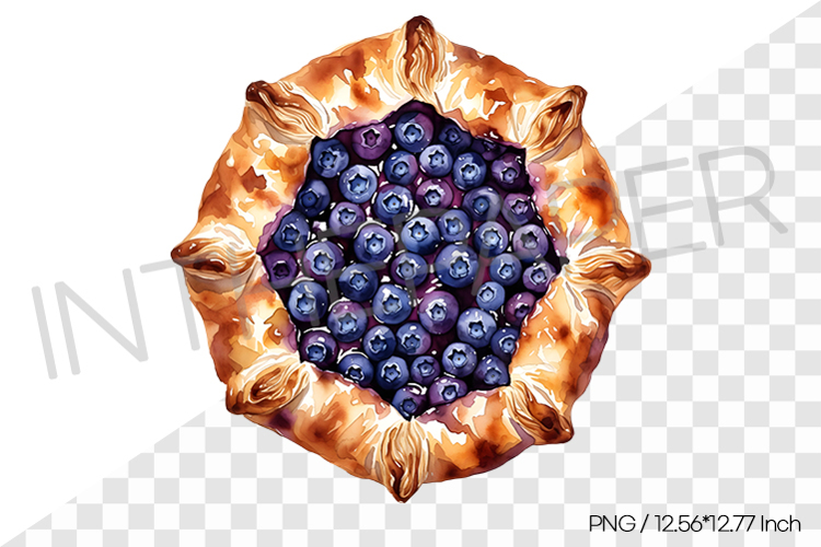 Blueberry galette PNG Clipart Watercolor Dessert Fruit Bread