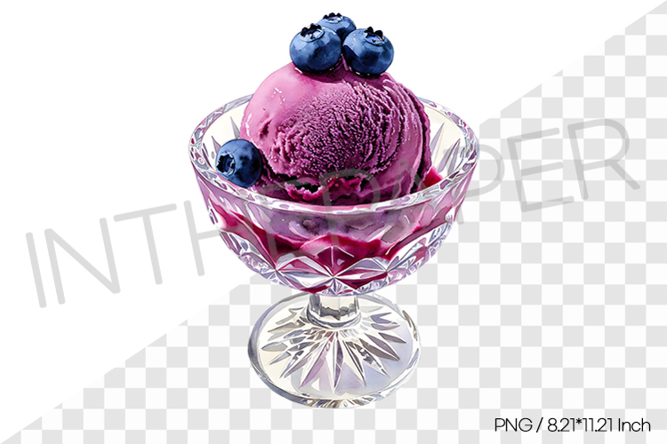 Blueberry sorbet PNG Clipart Watercolor Dessert Illustration