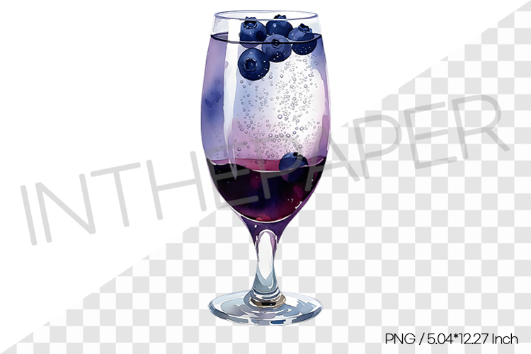 Blueberry ade PNG Clipart Watercolor Drink Illustration