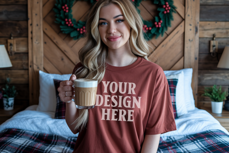 Brick Christmas Comfort Colors 1717 T-shirt Mockup