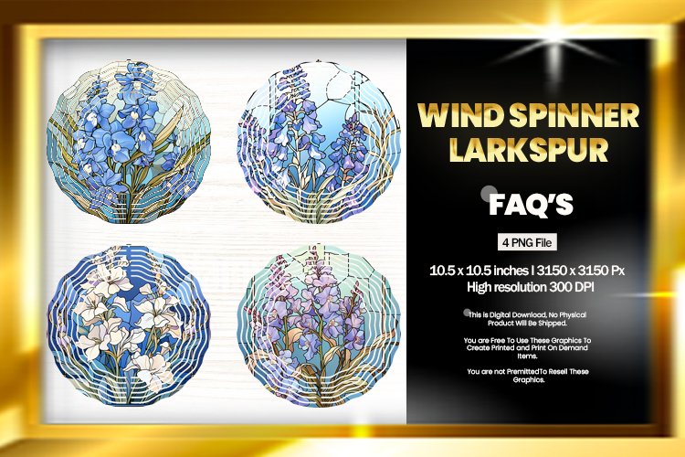 Larkspur Wind Spinner Sublimation - 04 Variations example image 1