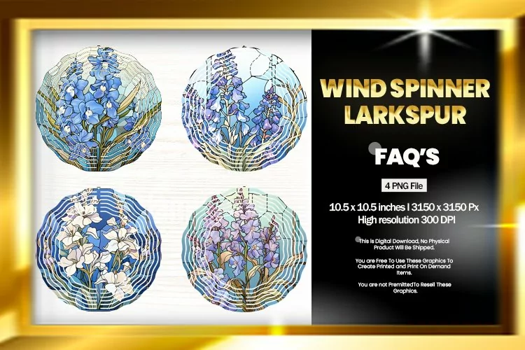 Larkspur Wind Spinner Sublimation - 04 Variations