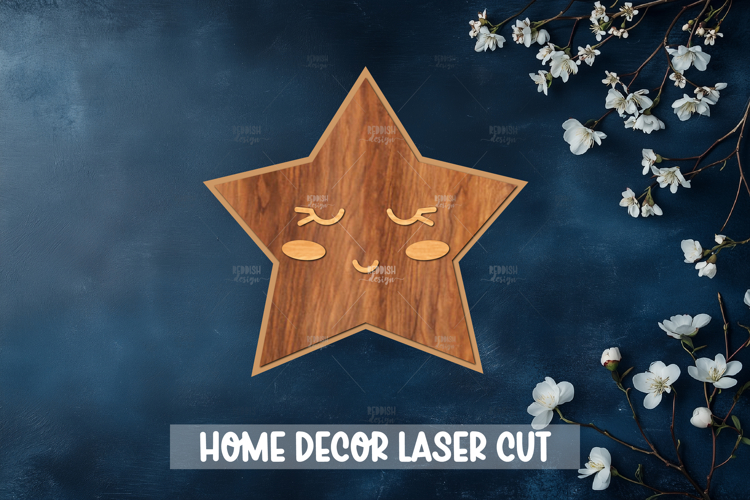 Star Nursery Room Decor - Wooden Nursery Decor Laser Cu