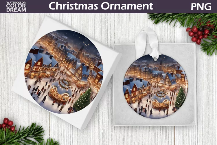 Christmas Market Ornament | Vintage Christmas Ornament