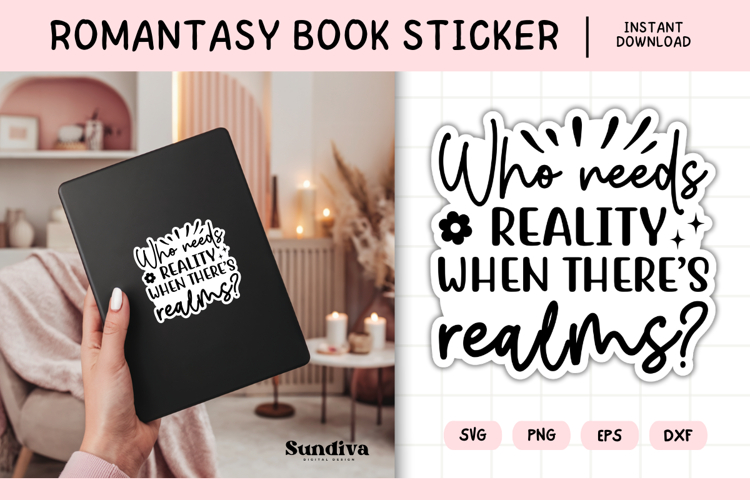 Printable Magic and Fantasy Book Lover Sticker | Realms