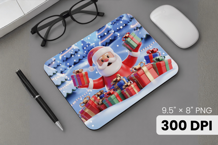 Winter Wonderland Snowflake PNG, Icy Tree Mouse Pad Design